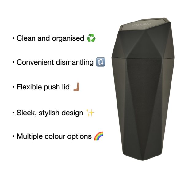 JUSTTOP - Car Trash Can Easy To Clean Diamond Design Portable Use